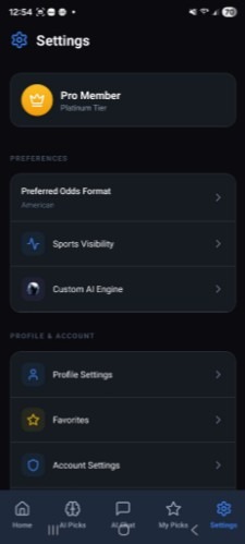 App Settings Screen