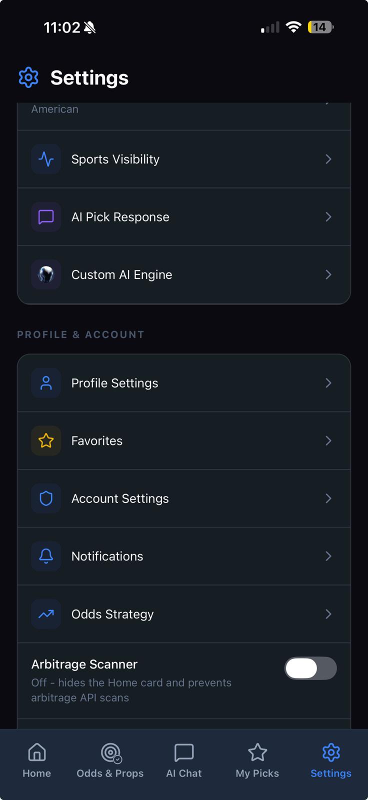 Settings Screen